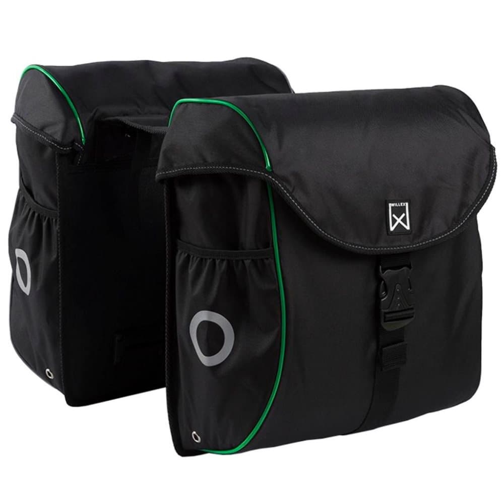 Willex cykeltaske 38 l sort og grøn 16104