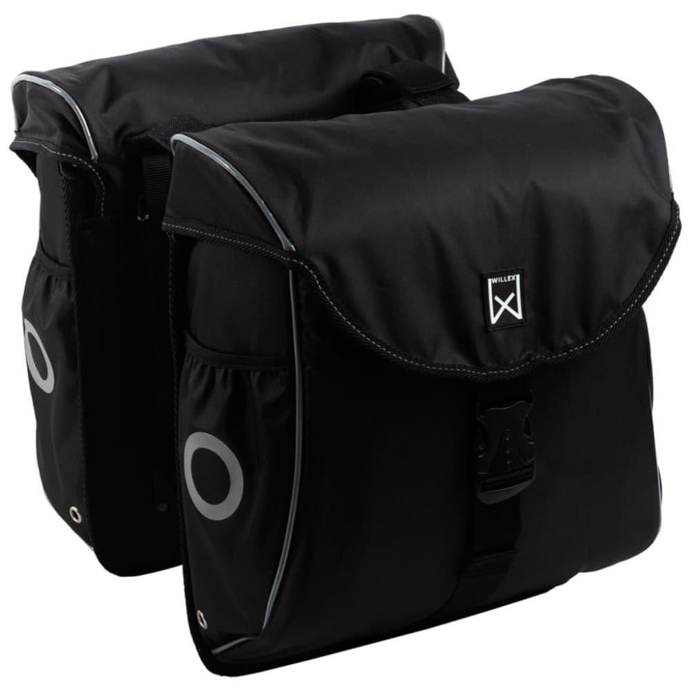 Willex 300 Flexi cykeltasker 24 l sort og sølvfarvet
