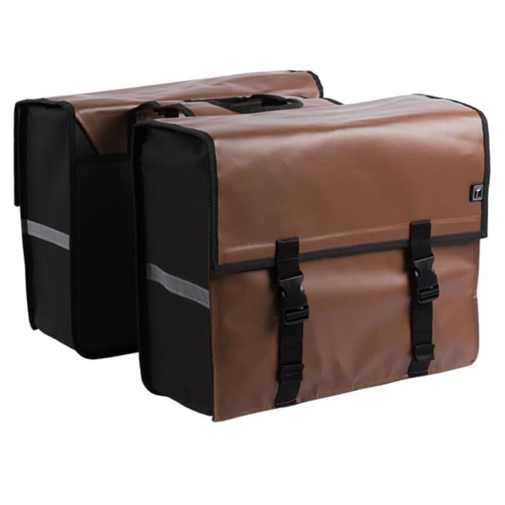 7-series dobbelt cykeltaske 46 l presenning brun