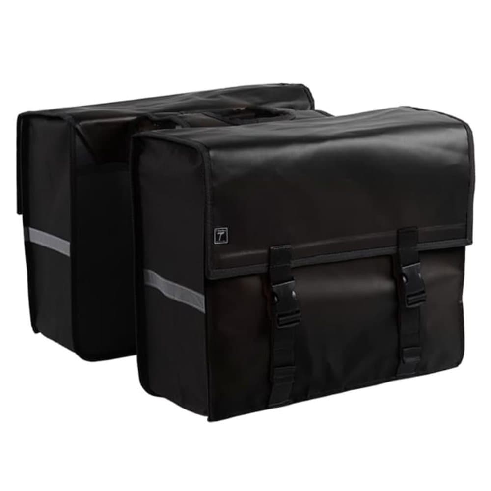 7-series dobbelt cykeltaske 34 l presenning sort