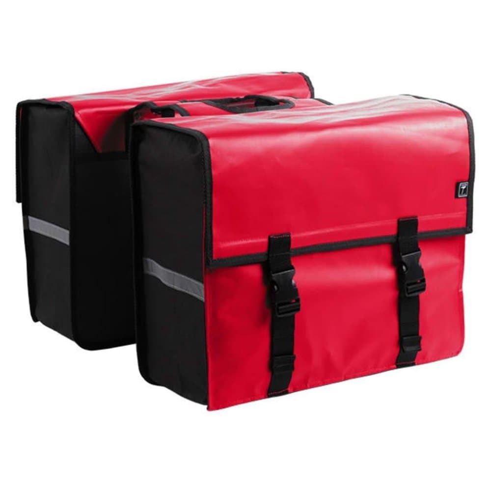 7-series dobbelt cykeltaske 46 l presenning rød