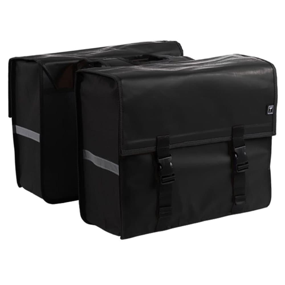 7-series dobbelt cykeltaske 46 l presenning sort