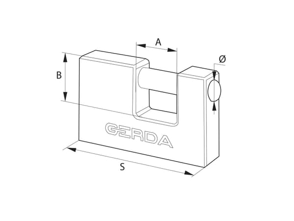 GERDA messinkinen riippulukko 90mm