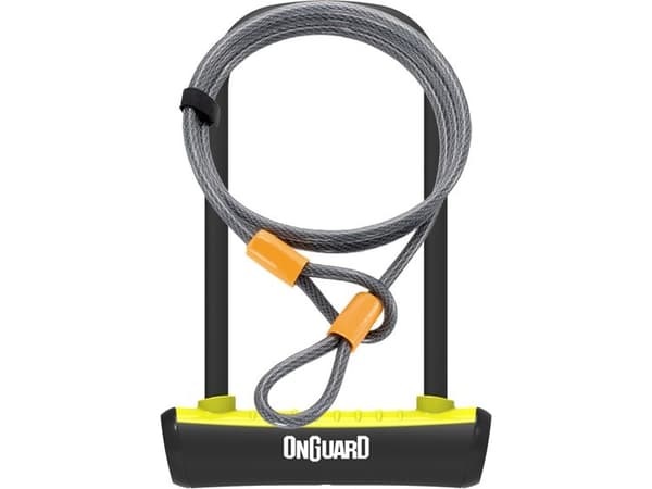 OnGuard U-Lock sykkellås Neongul 10x1200 mm (8154YL)