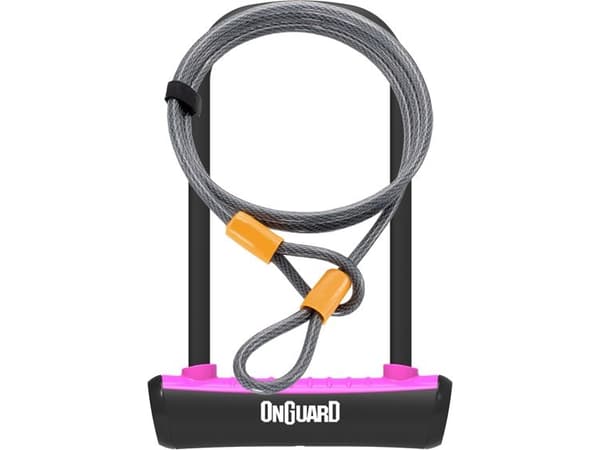 OnGuard U-Lock sykkellås Neon rosa 10x1200 mm (8154PN)