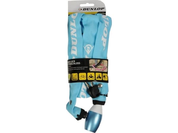 Dunlop Sykkellås, kjede med lås, lengde 120cm Dunlop