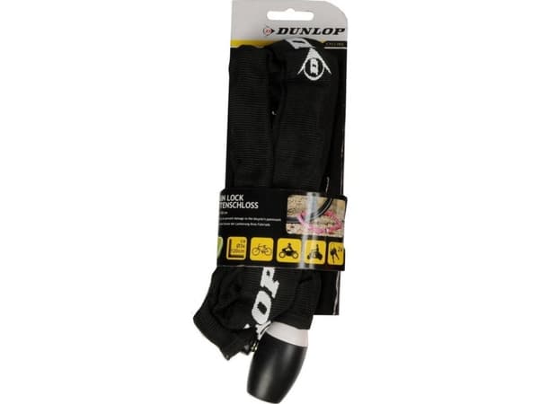 Dunlop Sykkellås, kjede med lås, lengde 120cm Dunlop