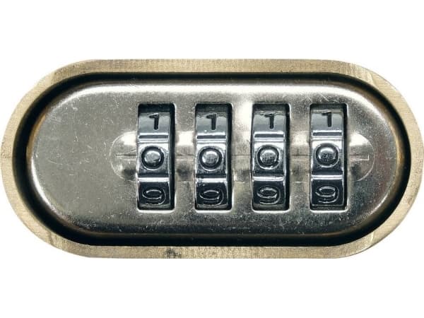 VOREL BRASS COMBINATION PADLOCK 50mm LENGTH HEADBAR MECHANISM FROM THE BOTTOM
