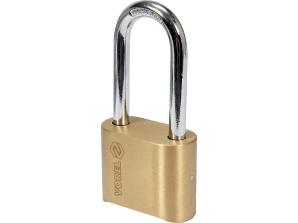 VOREL BRASS COMBINATION PADLOCK 50mm LENGTH HEADBAR MECHANISM FROM THE BOTTOM