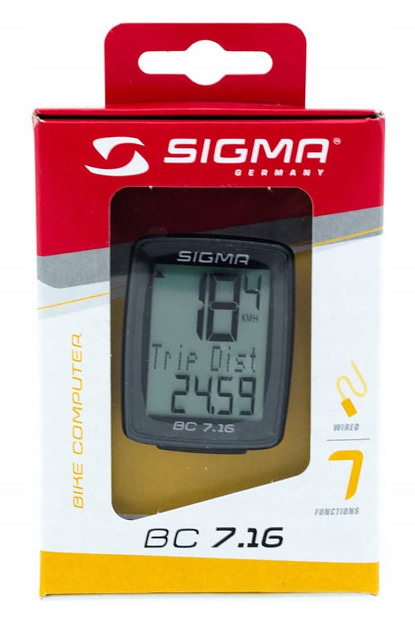 SIGMA BC 7.16 LANGALLINEN POLKUPYÖRÄN LASKURI MUSTA