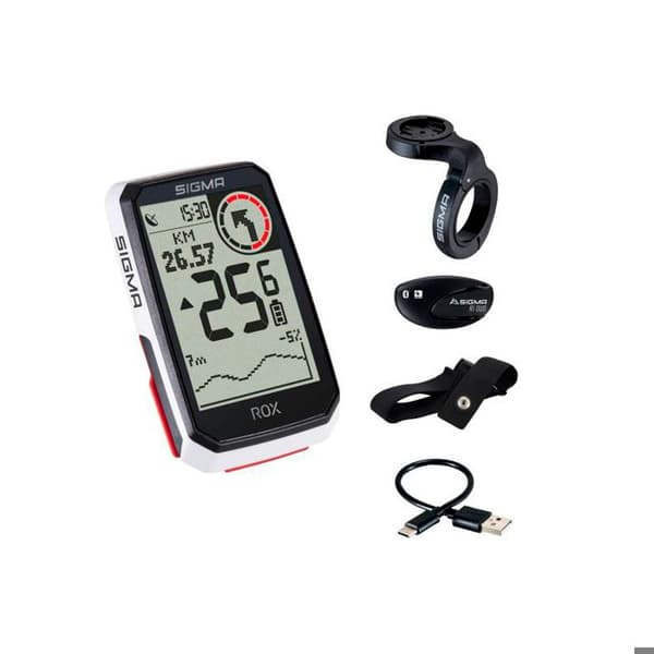 GPS-dator - Sigma - Rox 4.0 Hr - 30 funktioner - Vattentålig - E-cykelkompatibel