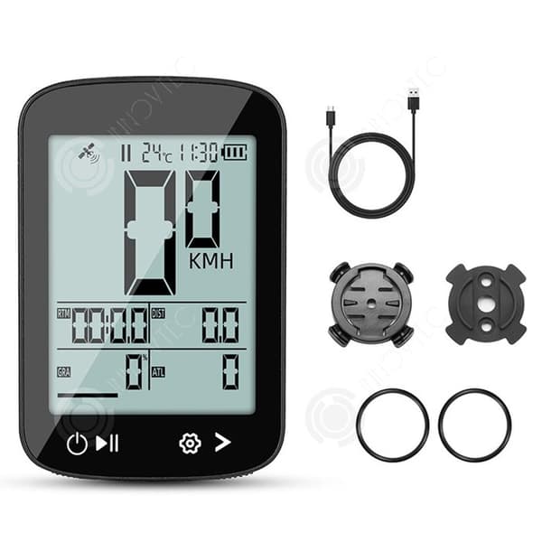 INN Hastighetsmätare vattentålig IPX7 cykeldator GPS intelligent bakgrundsbelysning 30 s automatisk lätt och portabel svart