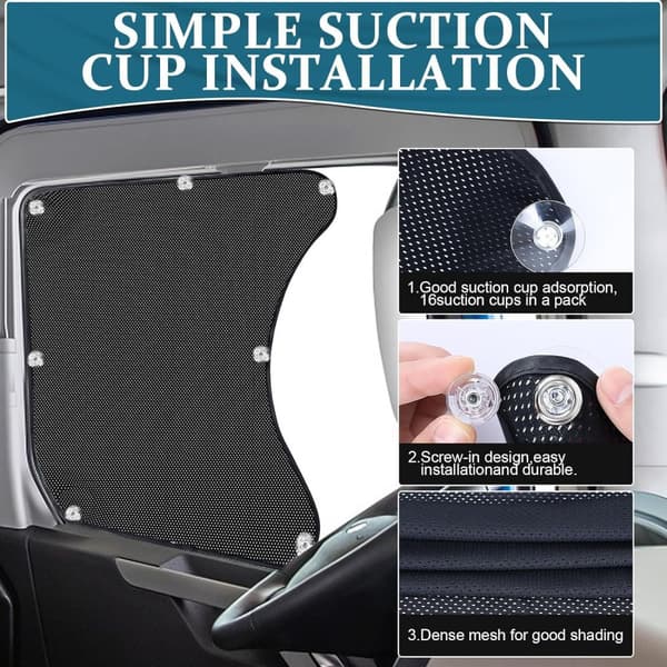 INF Truck Sunshade - Mesh stof med sugekopper