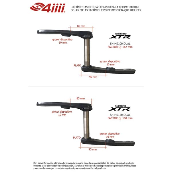 4iiii M Shimano Xtr 9100 Præcision Venstre Håndsving Med Strøm Måler Sort 170 mm