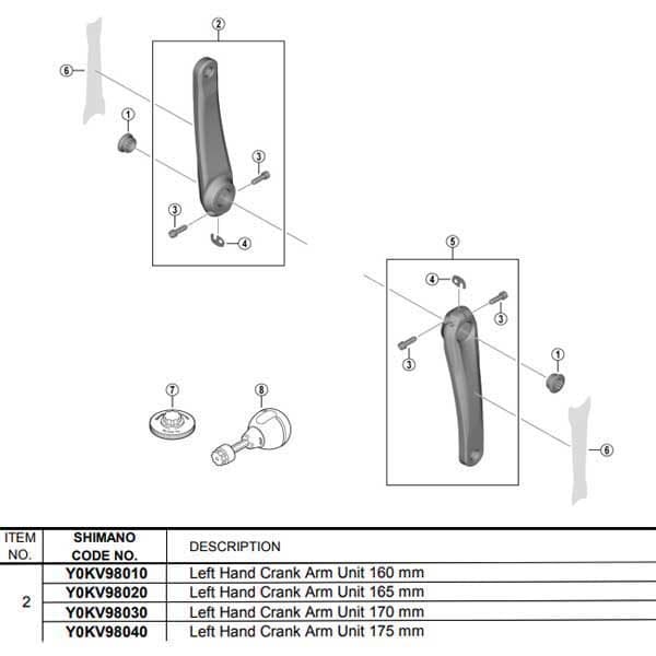 Shimano Fc-m8150 Deore Xt Venstre Krank Søvfarvet 175 mm