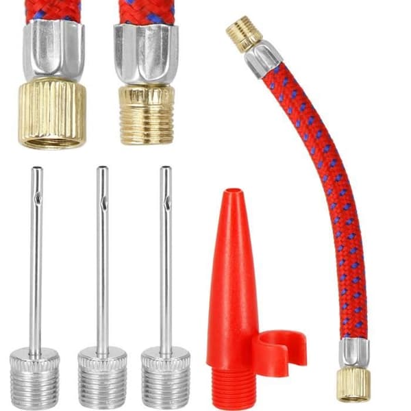 Cykelpumpspets - SPRINGOS - Set med 12 cykelpumpadapter - plast, aluminium - silver