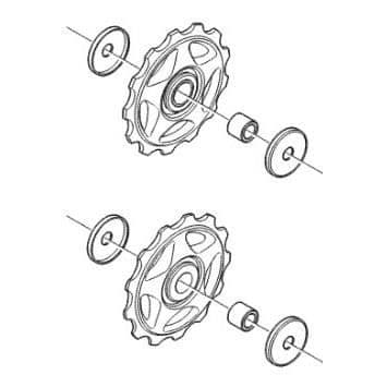 Set med 2 SHIMANO bakväxelremskivor - 8 hastigheter - 13 tänder - svart
