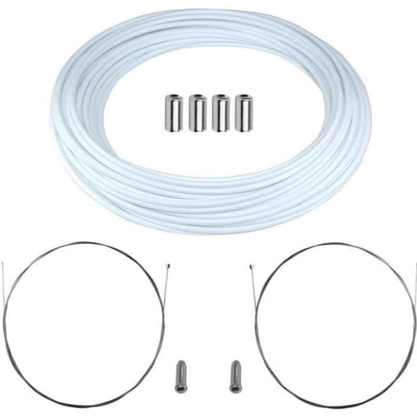 KIT KABELSKYNK PÅ VÄXLARE VIT 4MM TEFLON CYKEL VÄG STAD MTB STÅL