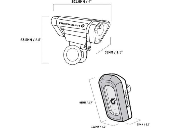 Blackburn LOCAL 50 framljus 50 lumen, LOCAL 10 bakljus 10 lumen (BBN-7053782)