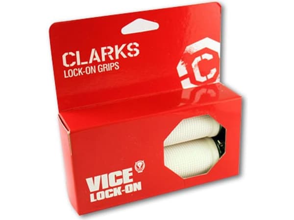 Clarks CLARK'S CLO201 LOCK-ON styrehåndtak, hvite, grønne, anodisert aluminiumsspenner