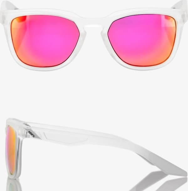 100% Okulary Hudson Matte Translucent Crystal Clear Purple Multilayer Mirror Lens