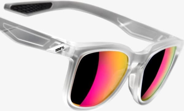 100% Okulary Hudson Matte Translucent Crystal Clear Purple Multilayer Mirror Lens