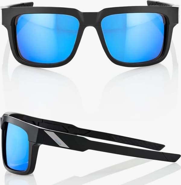 100% Okulary Type-S Matte Black HiPER Blue Multilayer Mirror Lens
