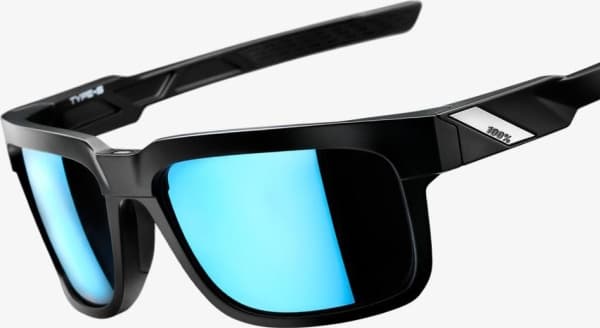 100% Okulary Type-S Matte Black HiPER Blue Multilayer Mirror Lens