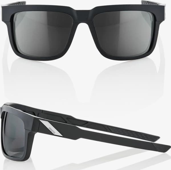 100% Okulary Type-S Soft Tact Black Smoke Lens