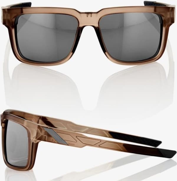 100% Okulary Type-S Matte Translucent Crystal Sepia HiPER Silver Mirror Lens