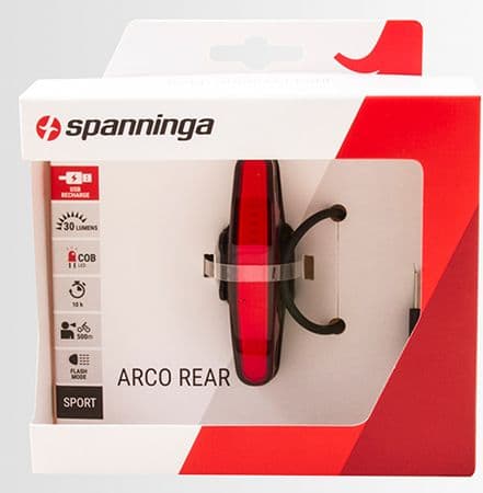 SPANNINGA Arco XB baklykt 30 lumen USB svart (NY)