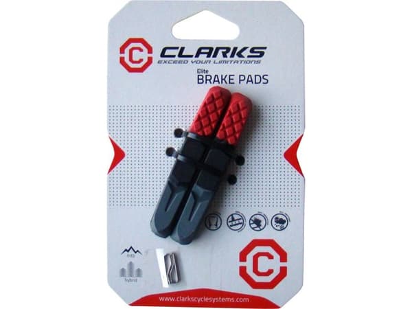 Clarks CLARK'S CPS501 MTB bremseklosser (V-brems, tørr og våt) 70 mm rød-svart-grå