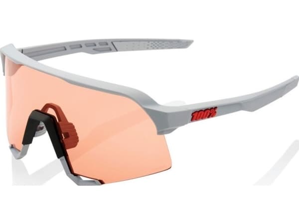 100% 100% S3 Soft Tact Stone Gray - HiPER Coral -lasit (LT 52% Coral Lens + LT 93% Clear Lens) (UUSI 2021)
