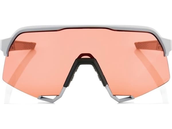 100% 100% S3 Soft Tact Stone Gray - HiPER Coral -lasit (LT 52% Coral Lens + LT 93% Clear Lens) (UUSI 2021)