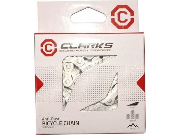 Clarks CLARKS C5-7AR sykkelkjede, 5-7-trinns, 116 ledd, 1/2"x3/32", Link, Anti-korrosjon, Sølv