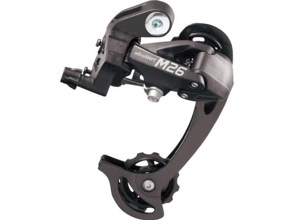 Microshift Bakväxel MICROSHIFT, 7-8.r.p.(2/3x7/8), Shimano-kompatibel, lång caster, max. läge 28-36T, min. läge 11-12T, kapacitet 45T (NY)