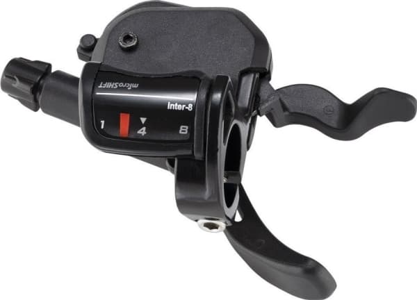 Mikroväxelspak MICROSHIFT, höger, 8.r., Shimano-kompatibel, Xpress-växelspak, optisk växelindikator, svart (NY)