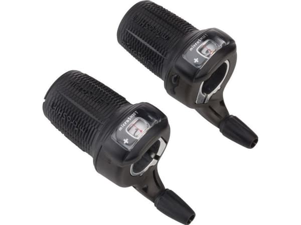 Microshift MICROSHIFT girskiftere, par, 8-trinns (3x8), Shimano-kompatibel, Twist Shifter, Optisk girindikator (NY)