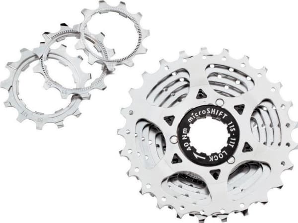 MICROSHIFT CENTOS 11.-line kassett, stål, Shimano-kompatibel, 11-12-13-14-15-16-17-19-21-24-28, krom, (NY)