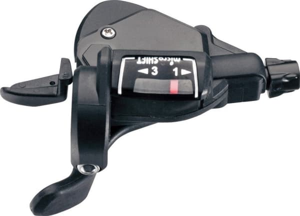 Microshift MICROSHIFT shifter, venstre, 3-trinns, Shimano-kompatibel, Thumb Tap, Optisk Gear Indicator (NY)