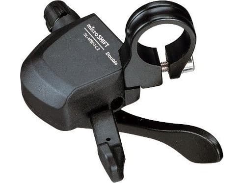 Microshift MICROSHIFT XLE girskifter, venstre, 2-trinns, Shimano-kompatibel, Xpress Trigger, uten girindikator (NY)