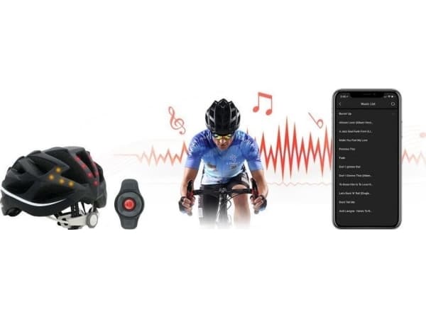Bluetooth veihjelm 55-61cm LED/SOS/Intercom hvit