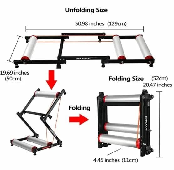 ROCKBROS roller trainer kilpapyörä kilpapyörä harjoituspyörä vauhtipyörä taitettuna 16-28" mustaksi ja hopeaksi