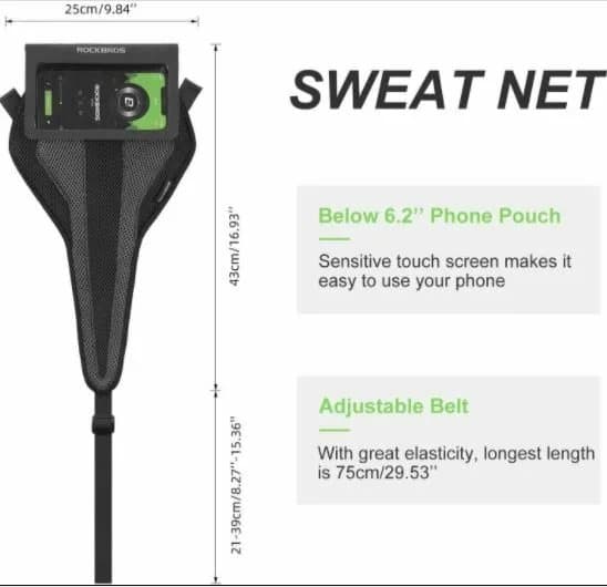 ROCKBROS cykel svedfanger til rullesko anti-sved åndbar grå uden mobiltelefon holder