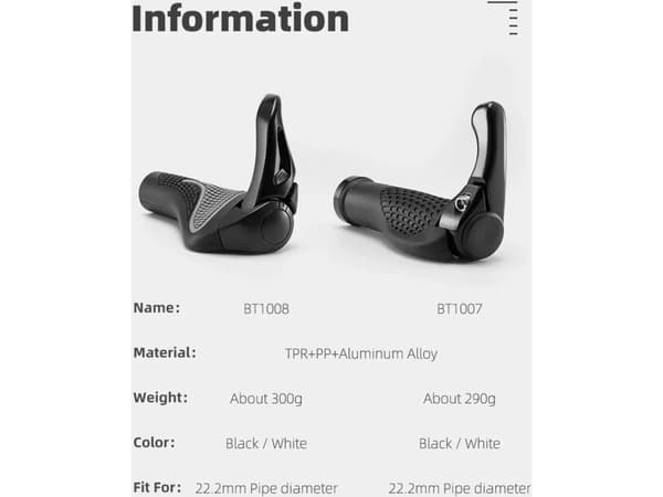 Rockbros BT1007B sykkelstativsett med horn - svart