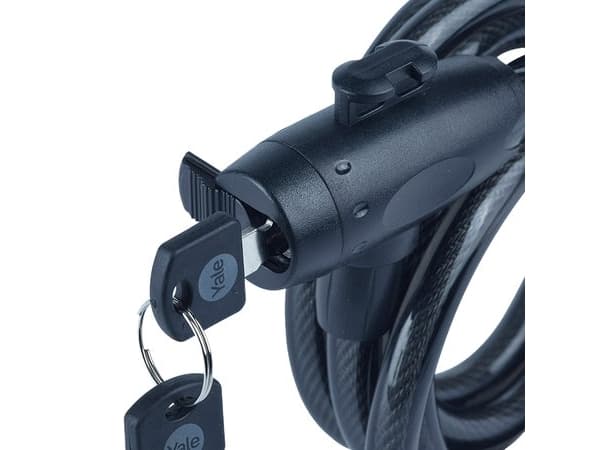 Sykkelkabel i stål med nøkkel 12x2000mm Yale Essential Security Keyed Kabellås 12mm