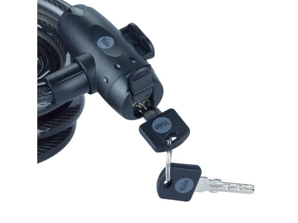 Sykkelkabel i stål med nøkkel 12x2000mm Yale Essential Security Keyed Kabellås 12mm