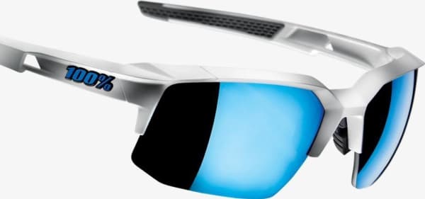 100% Okulary Speedcoupe Matte White HiPER Blue Multilayer Mirror Lens