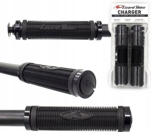 Lizard Skins Styrhandtag LIZARDSKINS CHARGER LOCK-ON spännen svart 130mm svart - LZS-LOCDS100