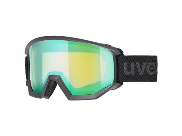 UVEX SKI EYEWEAR ATHLETIC FM BLACK MAT DL/FM GREEN-LGL S2 (S5505202330) - Uni
